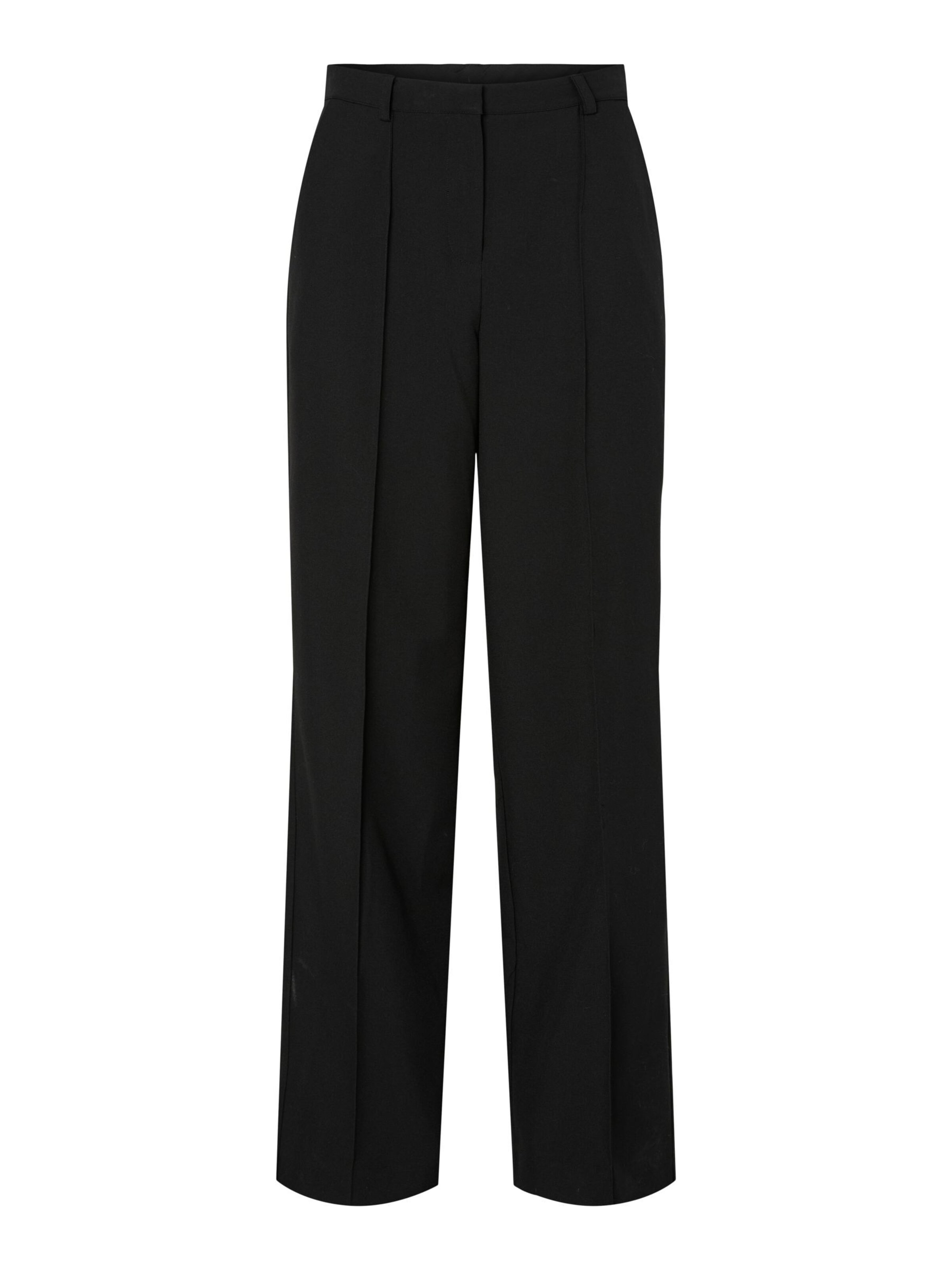 YAS regular Bukser med fals 'YASRiu' i sort: forside