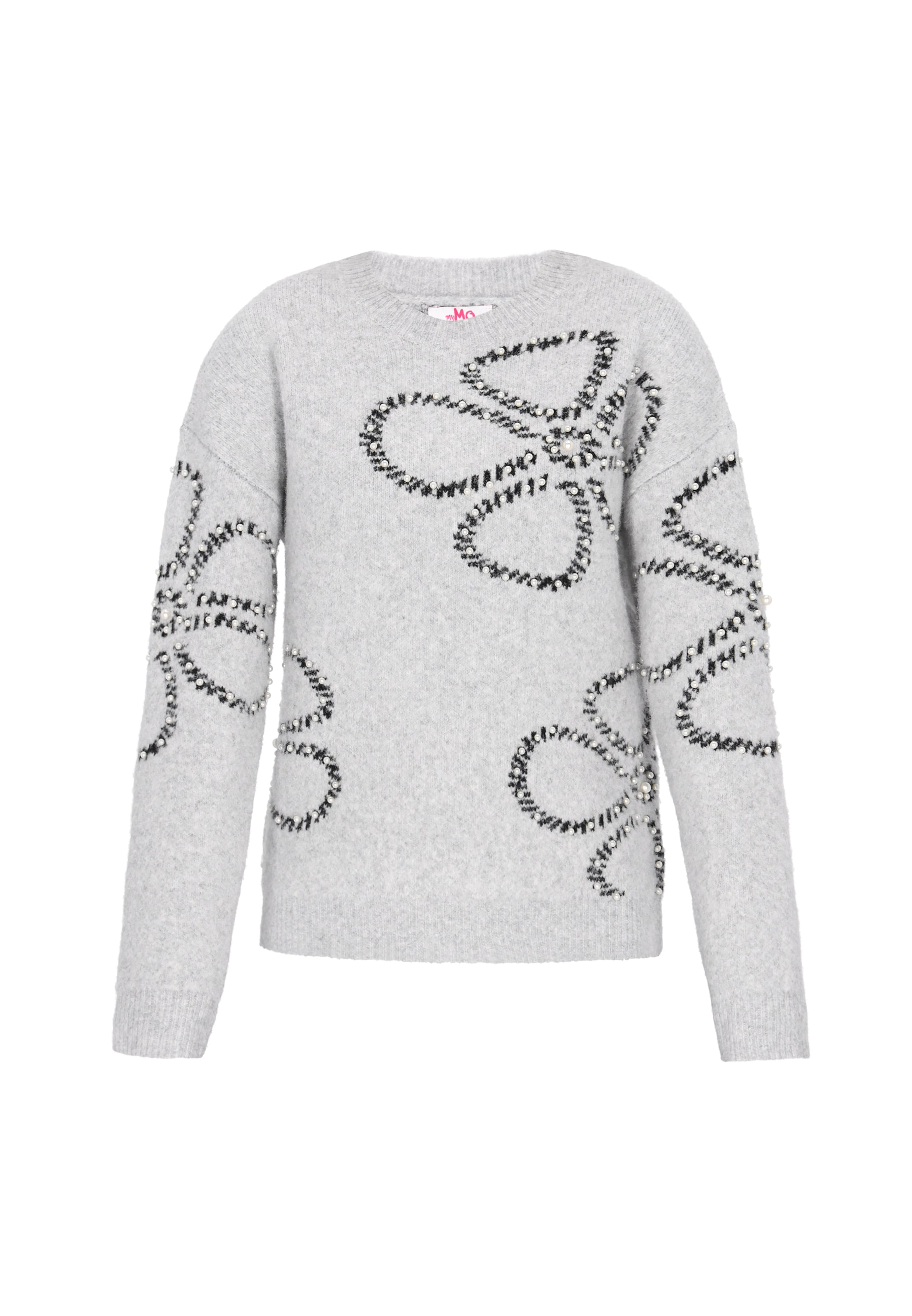 Pulovere dimensiuni mari de la MYMO pe gri: față