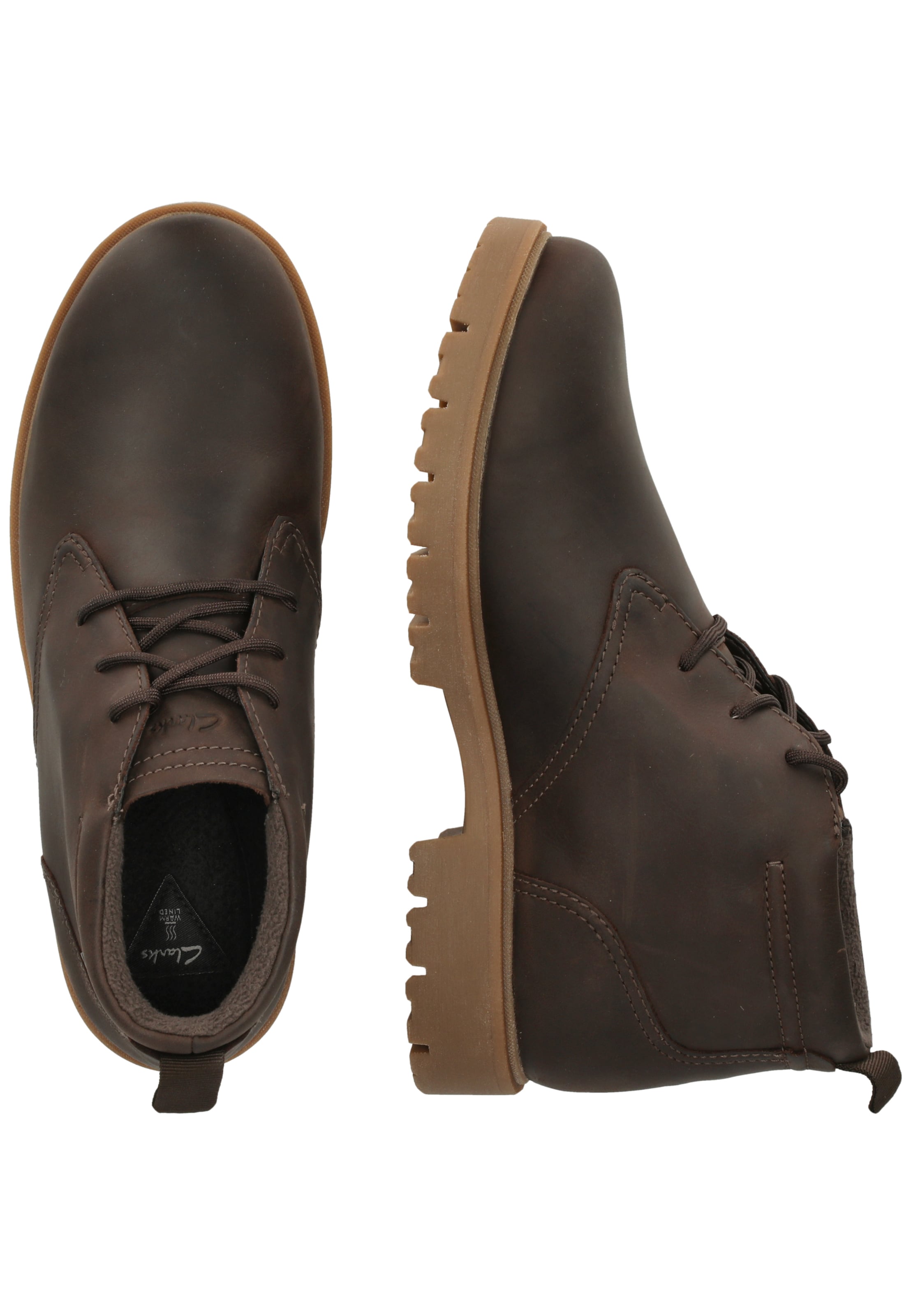 CLARKS Schnürstiefel 'Berhill Mid Gore-Tex' in Braun