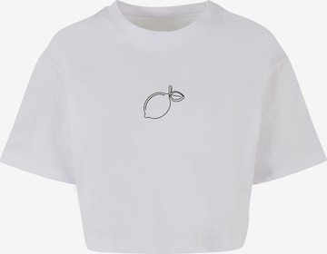 Maglia extra large 'Summer - Lemon' di Merchcode in bianco: frontale