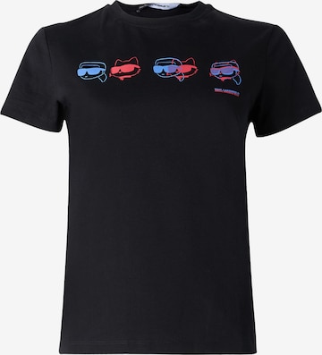 melns Karl Lagerfeld T-Krekls 'Ikon': no priekšpuses