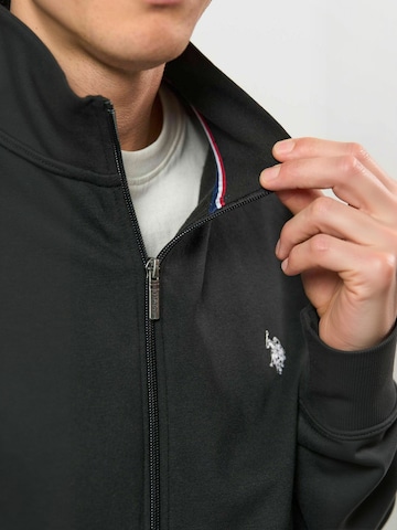 U.S. POLO ASSN. Cardigan ' UMOscar ' in Schwarz: Vorderseite