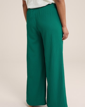 WE FashionWide Leg/ Široke nogavice Hlače - zelena boja