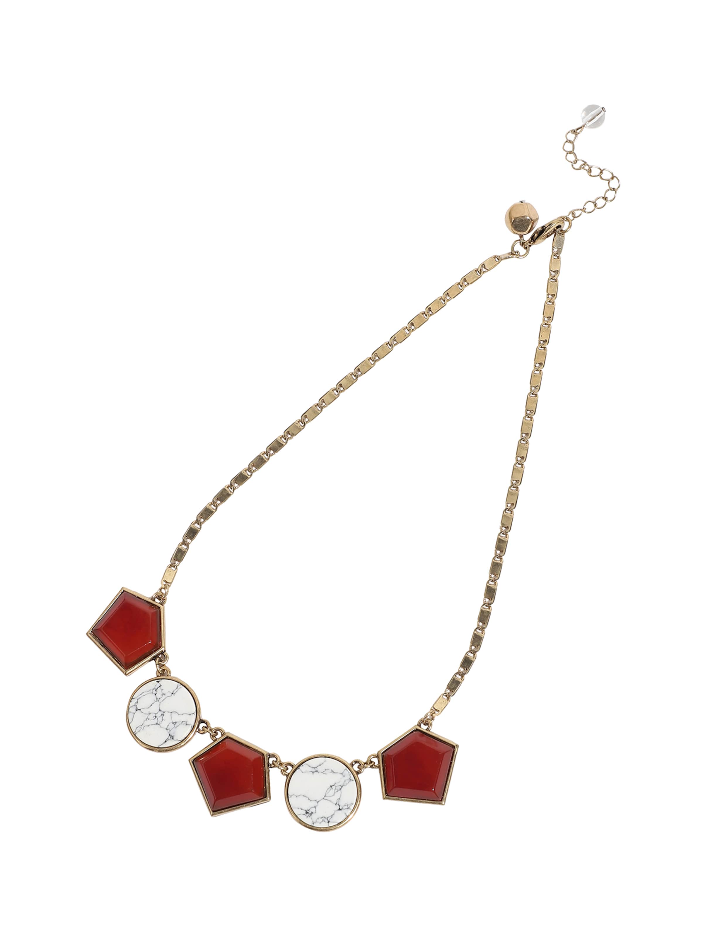 SOHI Kette ' Mehnaj ' in gold / rot / perlweiß, Produktansicht