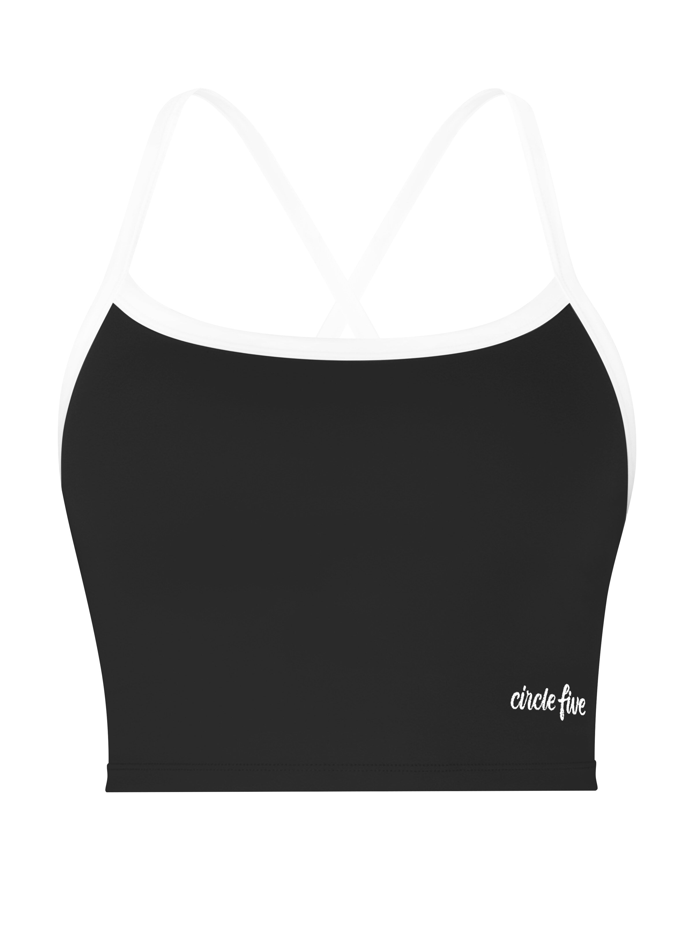 Circle Five Sporttop 'Sporttop mit integrierten Cups' in Zwart: voorkant