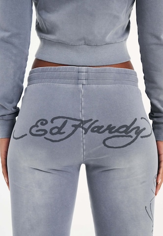 Flared Pantaloni 'Watchingfly' di Ed Hardy in grigio