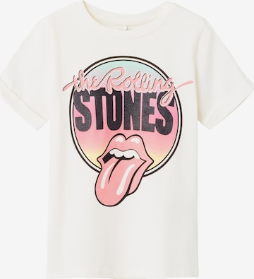 NAME IT Shirt 'The Rolling Stones' in Wit: voorkant
