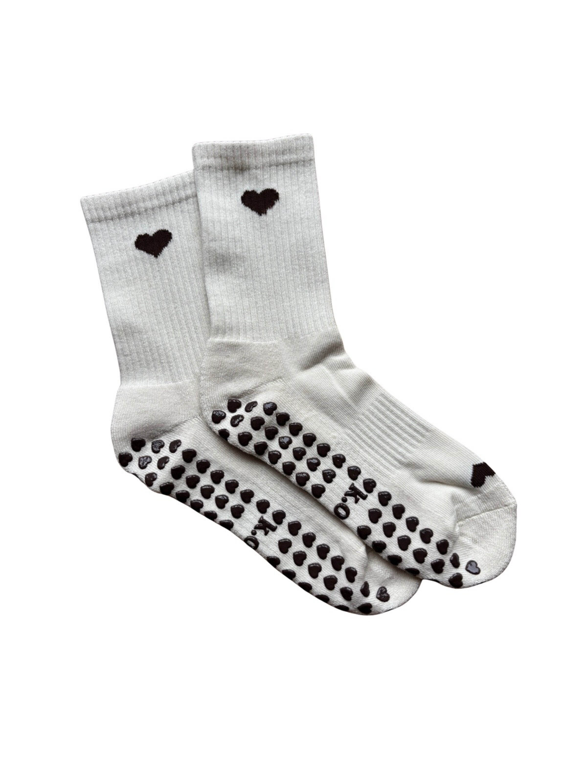 KORRHAUS Sports socks 'Espresso Heart' in Brown: front