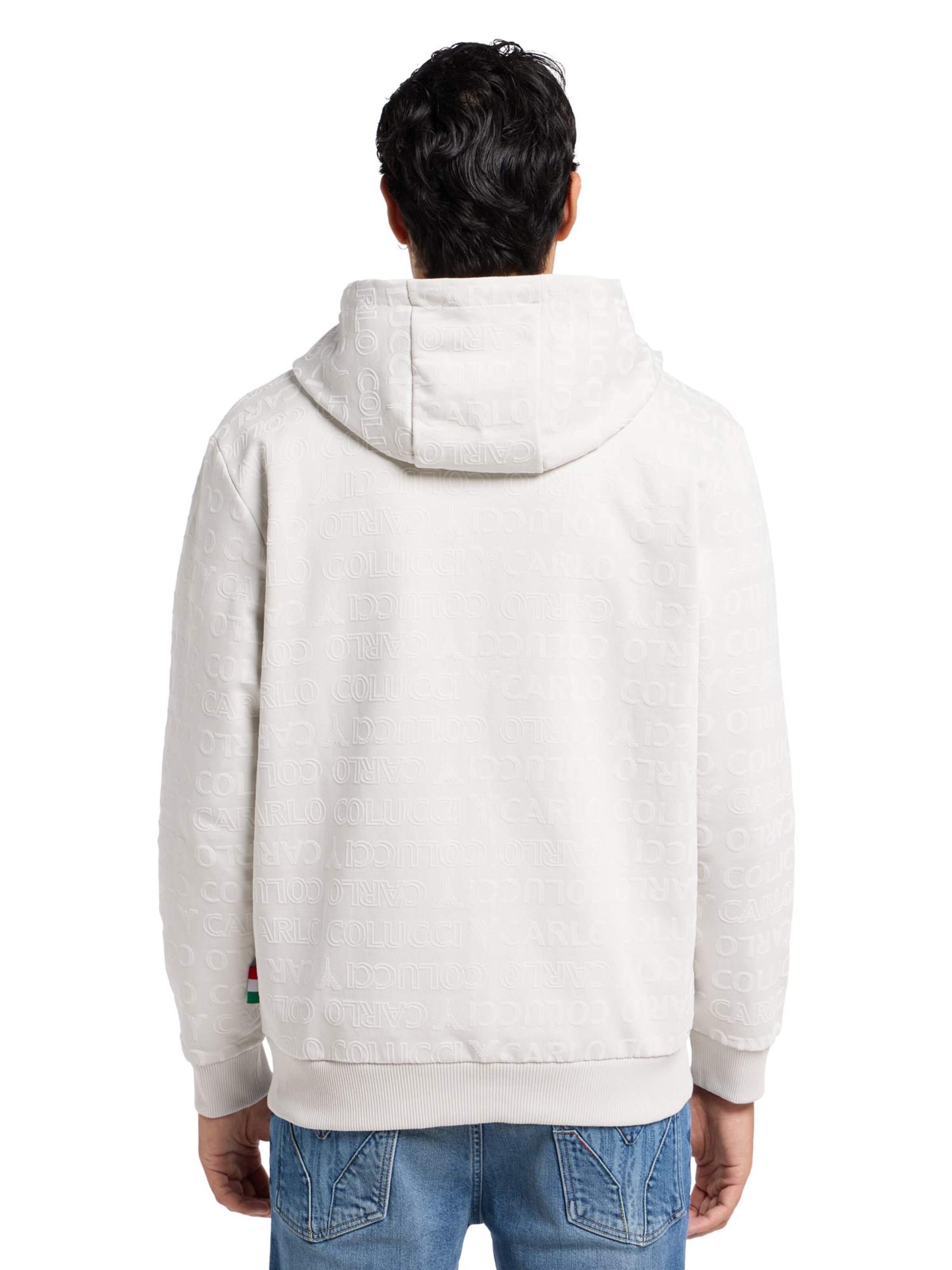 Carlo Colucci Zip-Up Hoodie in White