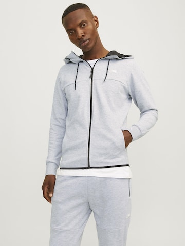 JACK & JONES Sweat jacket 'Air' in Grey: front