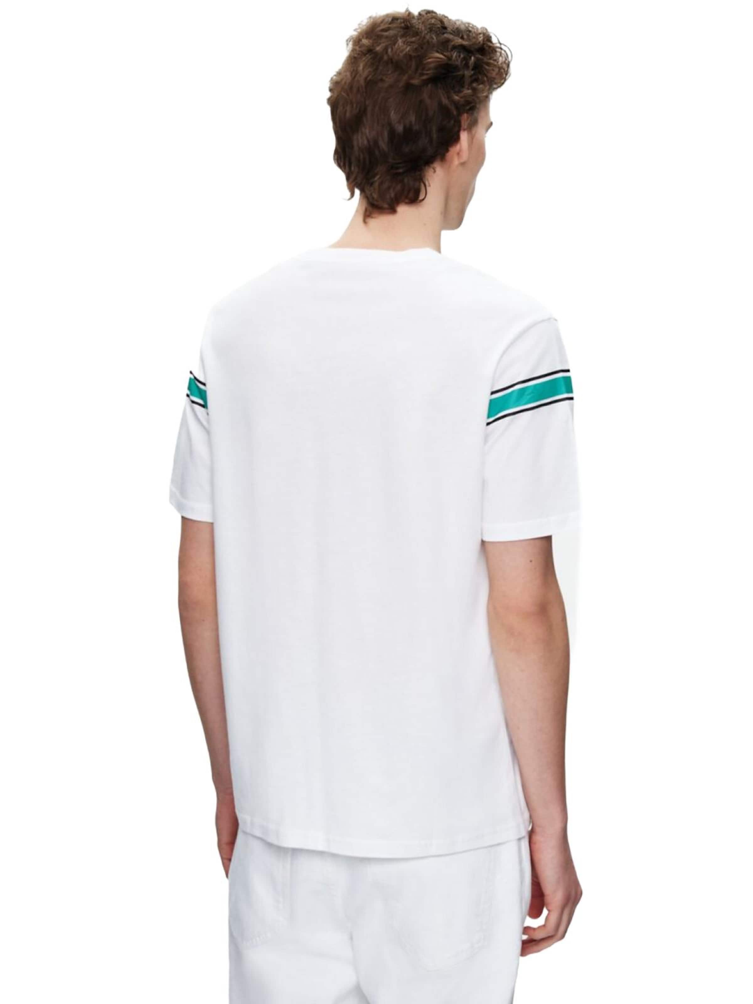 Maglietta 'LTB Jeans Herren-T-Shirt mit Streifen und Logo' di LTB Jeans in bianco