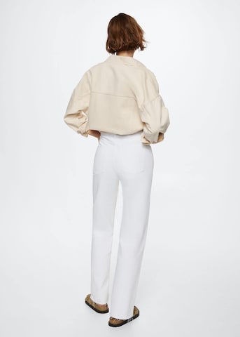 MANGO Široke hlačnice Kavbojke 'Nora' | bela barva