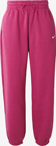 Nike SportswearTapered Hlače 'Phoenix Fleece' - roza boja: prednji dio