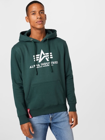 ALPHA INDUSTRIES Tréning póló - zöld: elől