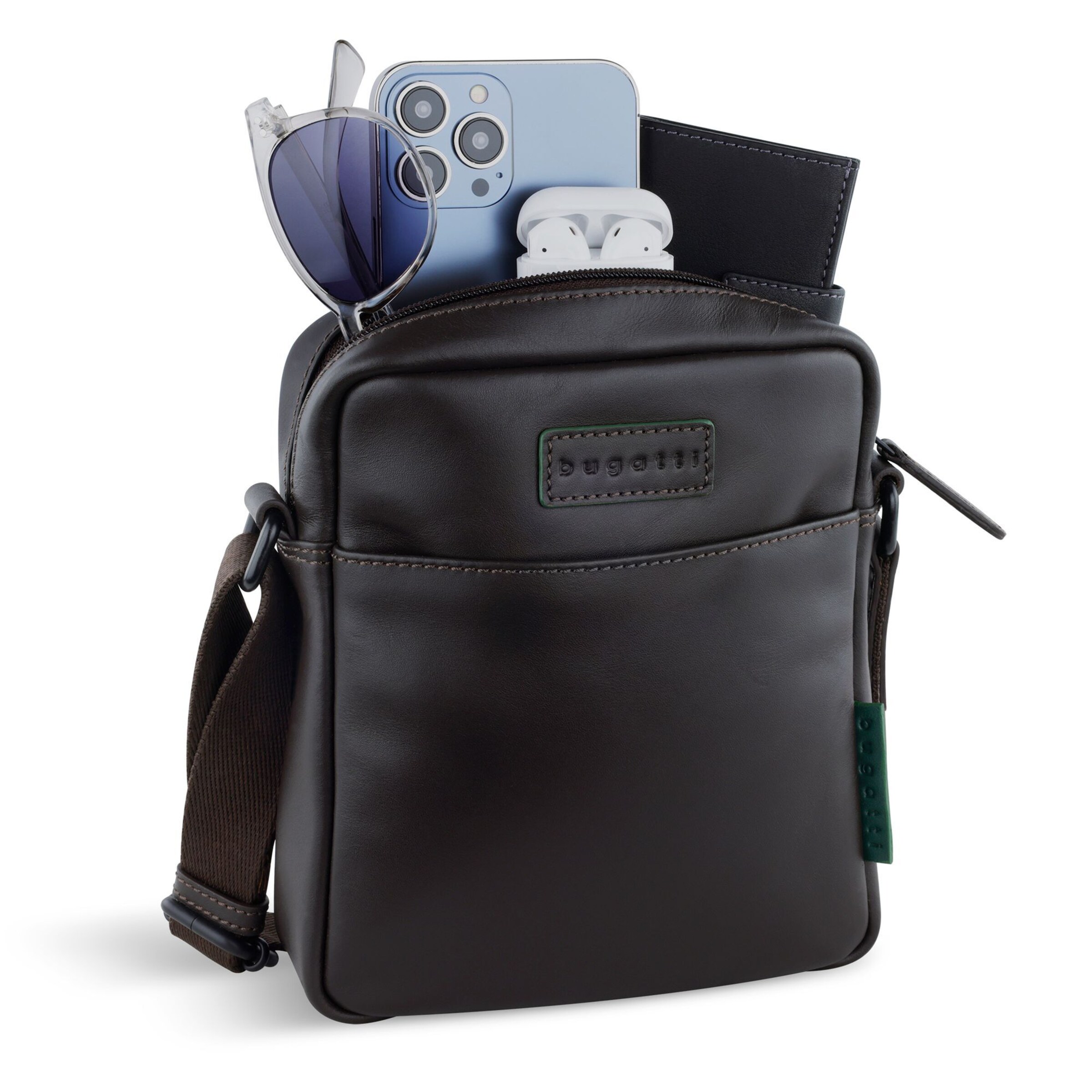 bugatti Schoudertas 'Clark' in Bruin