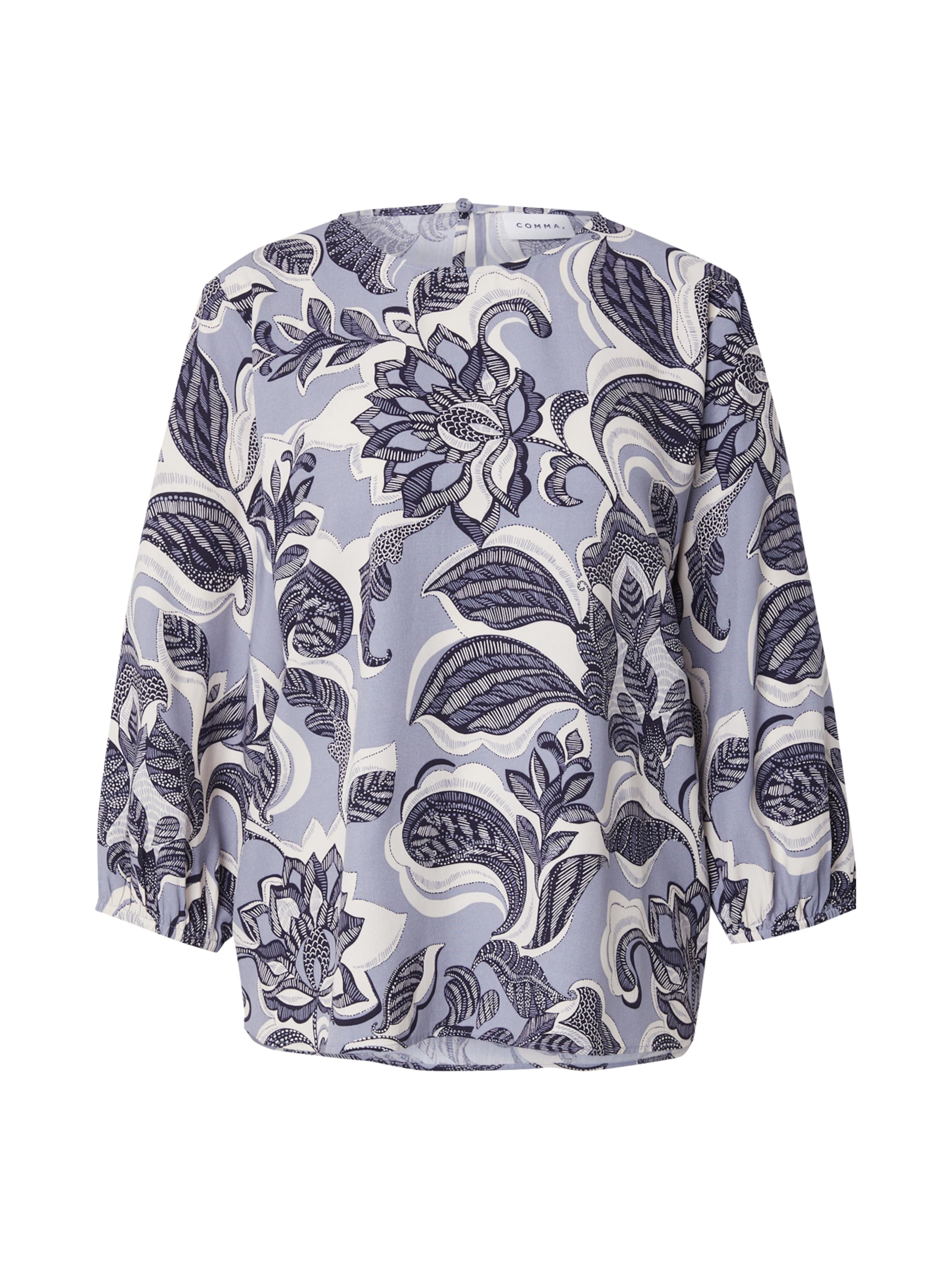 Bluză COMMA pe albastru / albastru fumuriu / negru / alb, Vizualizare produs