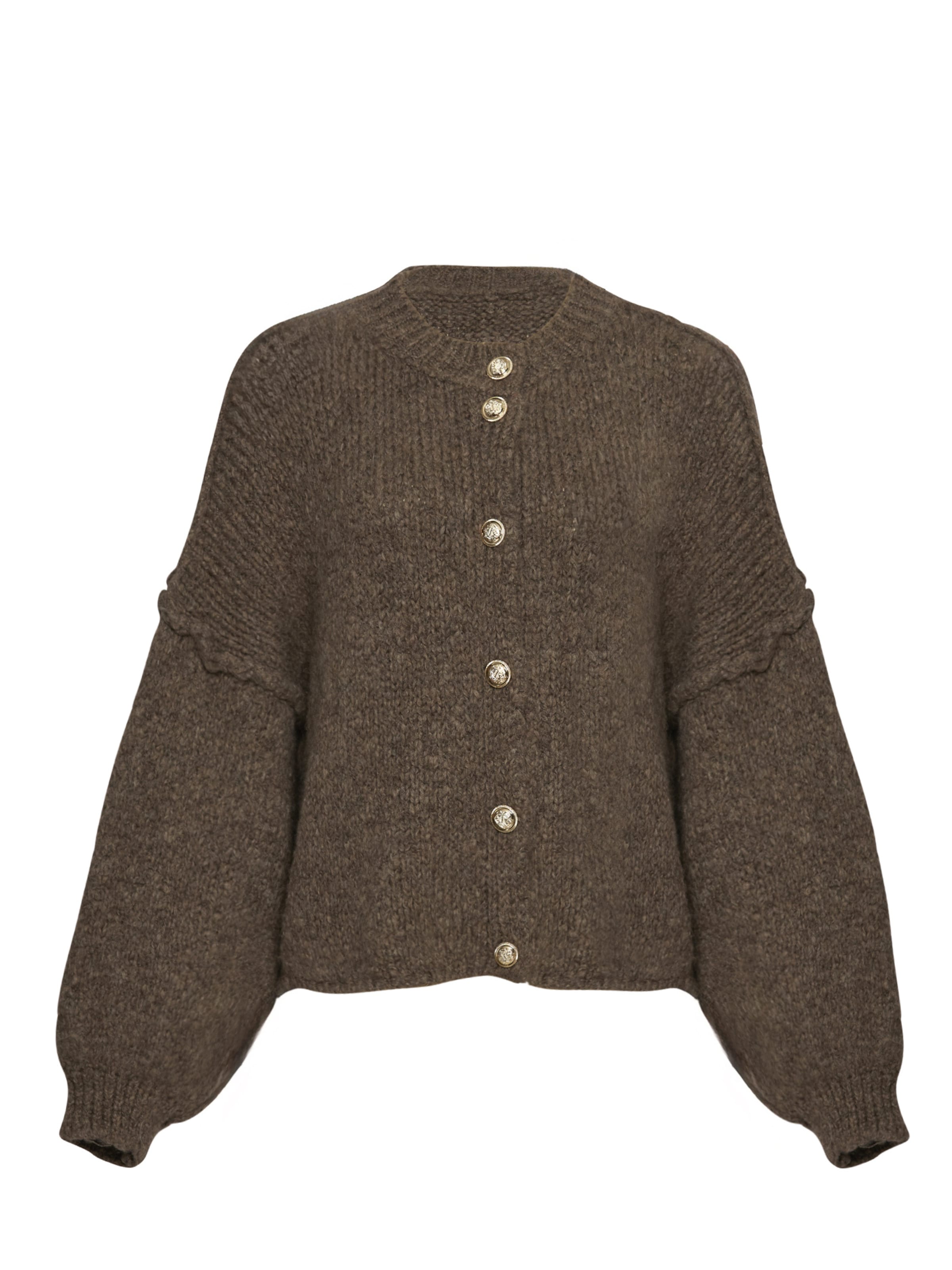 Lilavie Strickjacke ' Paulaa ' in Braun: Vorderseite