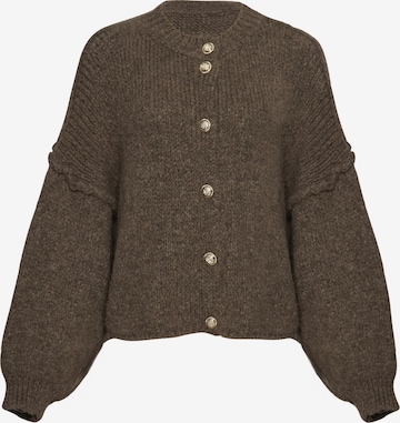 Lilavie Strickjacke ' Paulaa ' in Braun: Vorderseite