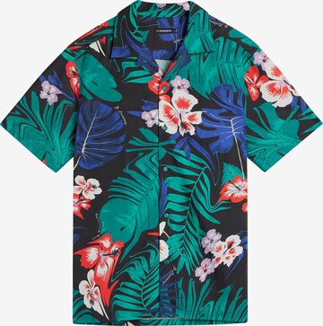 J.Lindeberg - Ajuste confortable Camisa 'Elio Hibiscus ' en negro: frente