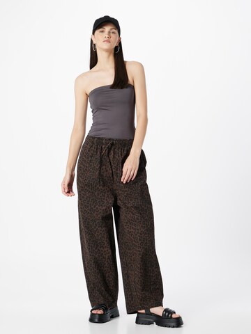 TOPSHOP Wide Leg Hose in Braun