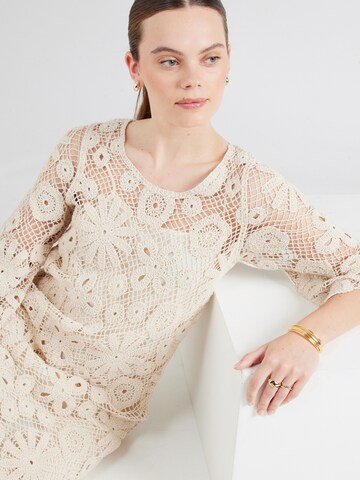 VILA ROUGE EDIT Knit dress 'VIBRODIE' in Beige