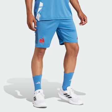 ADIDAS PERFORMANCE Slimfit Sportbroek 'France' in Blauw: voorkant
