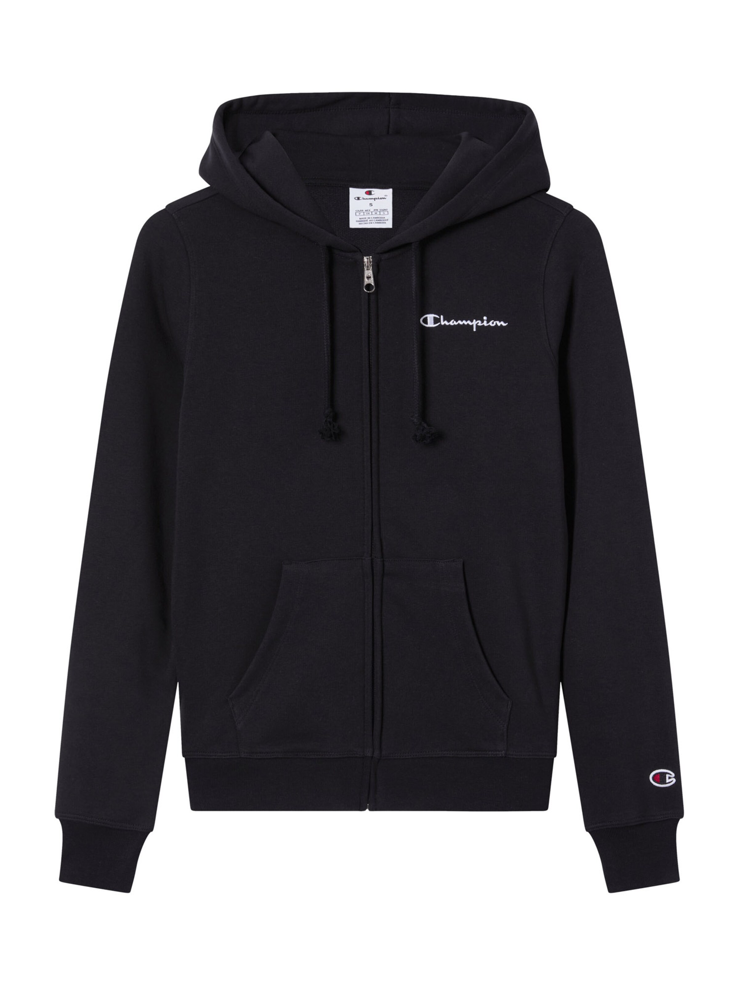 Champion Authentic Athletic Apparel Ζακέτα φούτερ σε μαύρο: μπροστά