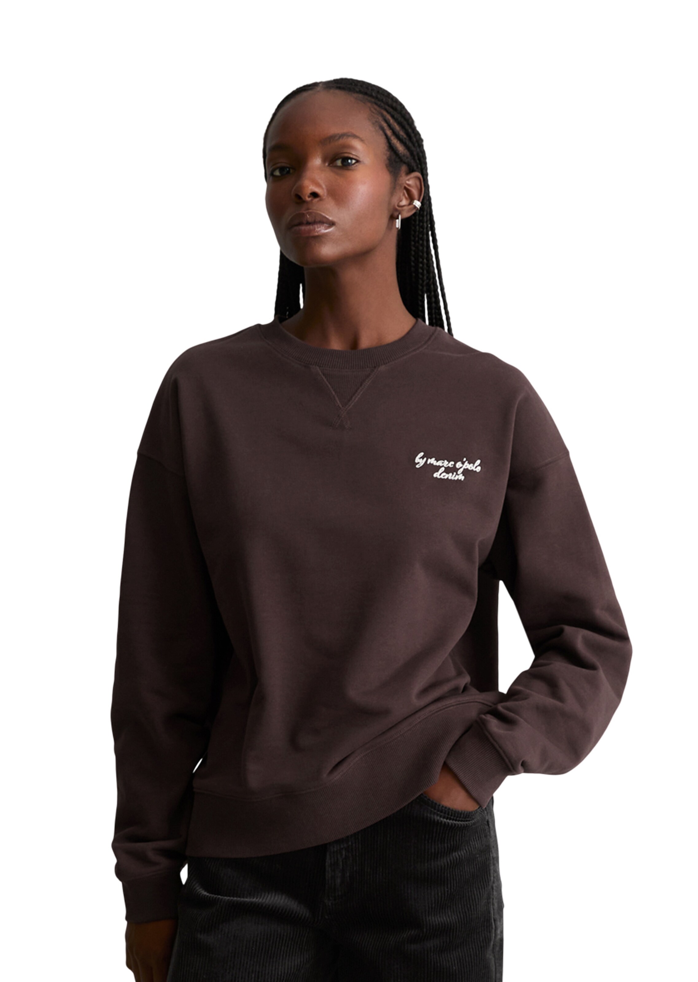 Marc O'Polo DENIM Sweatshirt in Braun: Vorderseite