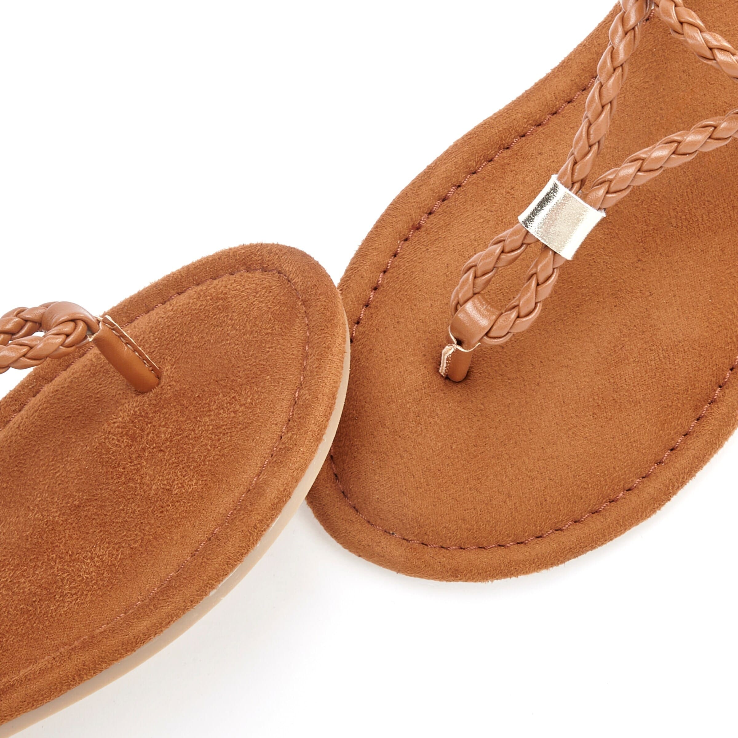 VIVANCE Босоножки через палец в Коричневый