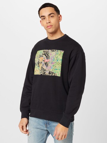 LEVI'S ® Sweatshirt 'Relaxd Graphic Crew' i svart: framsida