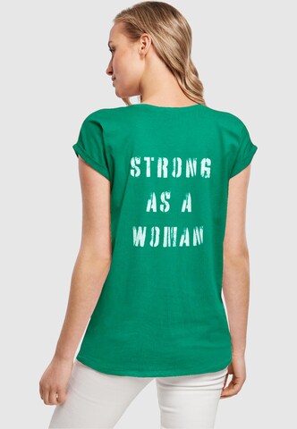Merchcode Shirt 'WD - Strong As A Woman' in Grün: predná strana
