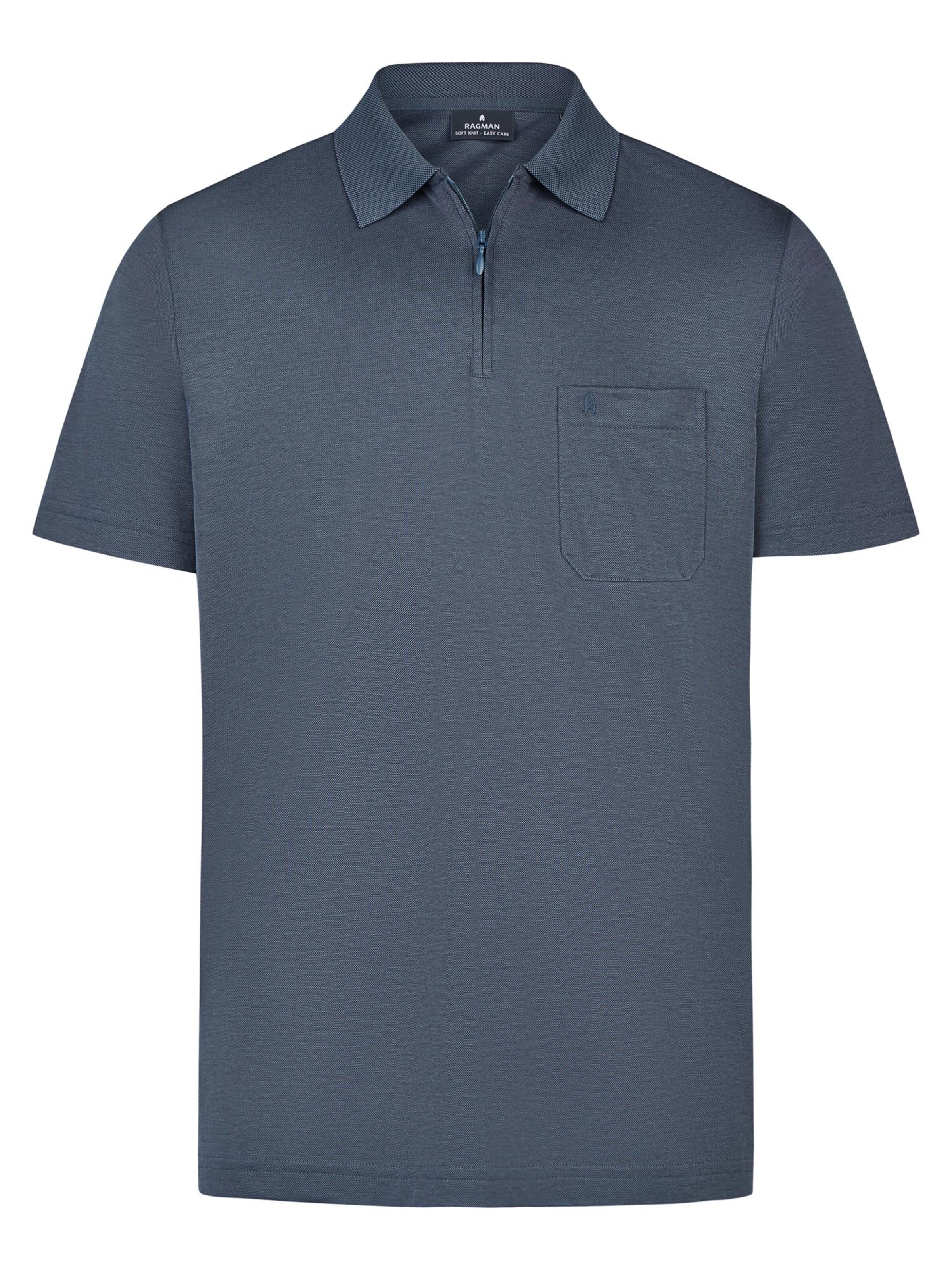 Ragman Shirt 'Basic' in Blauw: voorkant