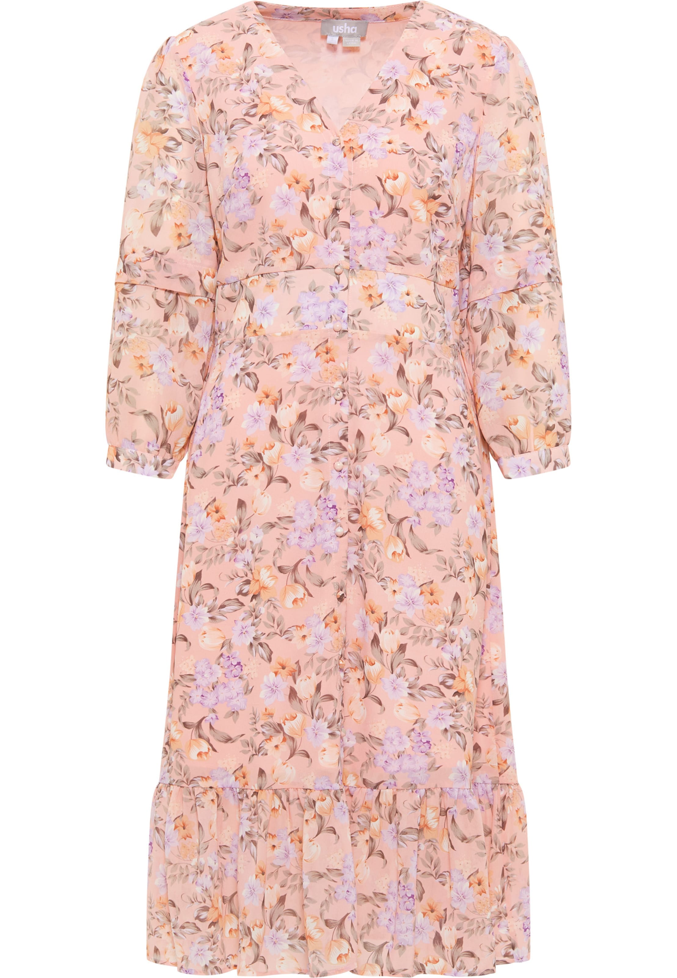 Frauen Große Größen Usha Kleid in Rosa - TG40490 Frauen Große Größen Usha Kleid in Rosa - TG40490