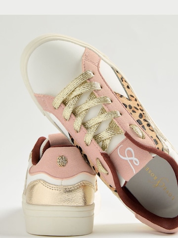 Baskets basses love & roses en blanc