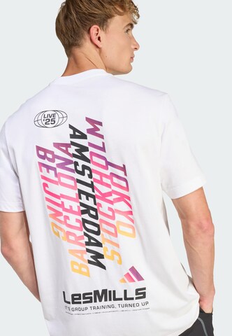 T-Shirt fonctionnel 'Lesmills Tour' ADIDAS PERFORMANCE en blanc