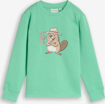 Sweat TOM TAILOR en vert : devant
