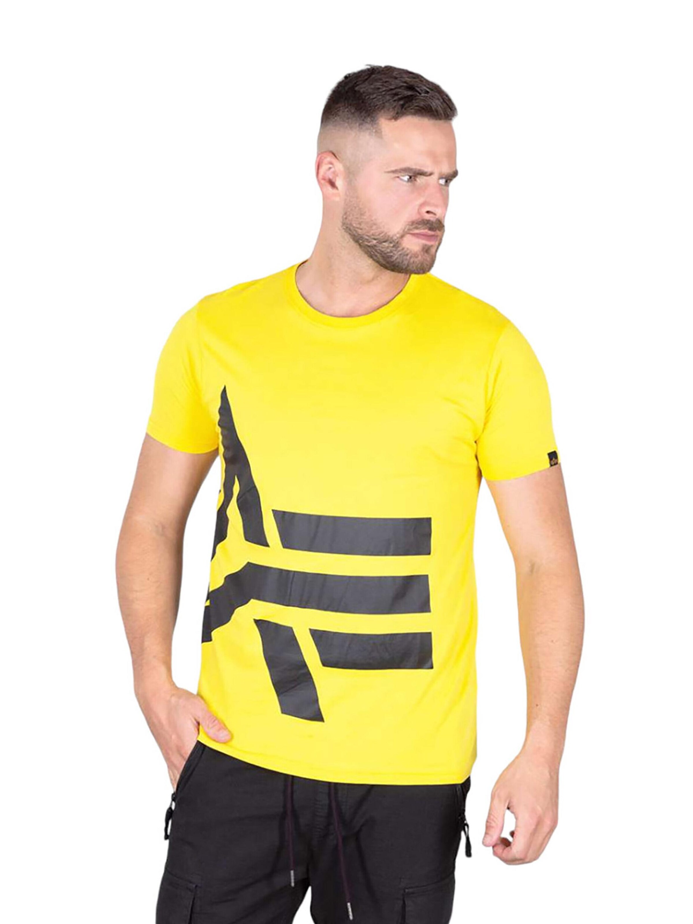 ALPHA INDUSTRIES Shirt 'Side Logo'‌‌‌‌‌‌‌‌‌‌ in Gelb: Vorderseite