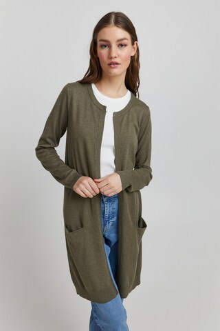 PULZ Jeans Knit Cardigan in Green: front