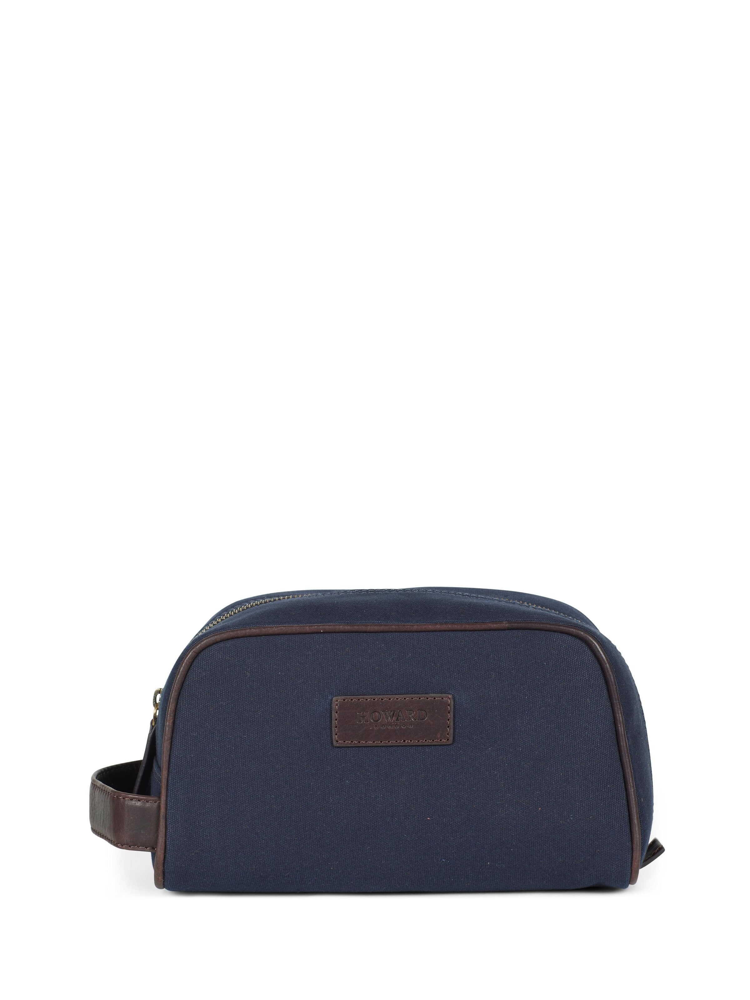 Howard London Toilettas 'Washbag Canvas Navy' in Blauw: voorkant