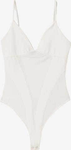 Bershka Shirt body in Wit: voorkant
