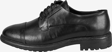 Desa Slipper 'Schnürschuhe' in Schwarz: Vorderseite