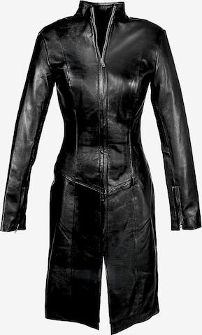 Manteau mi-saison 'Ledermantel - Lederkleid aus ECHTLEDER mit Reißverschluss' Be Noble en noir : devant