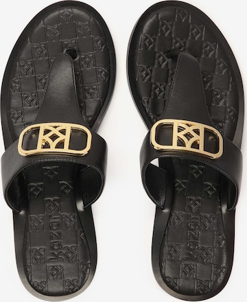Kazar T-Bar Sandals in Black