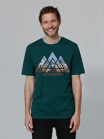 T-Shirt 'Geometric Landscape' Watapparel en vert : devant