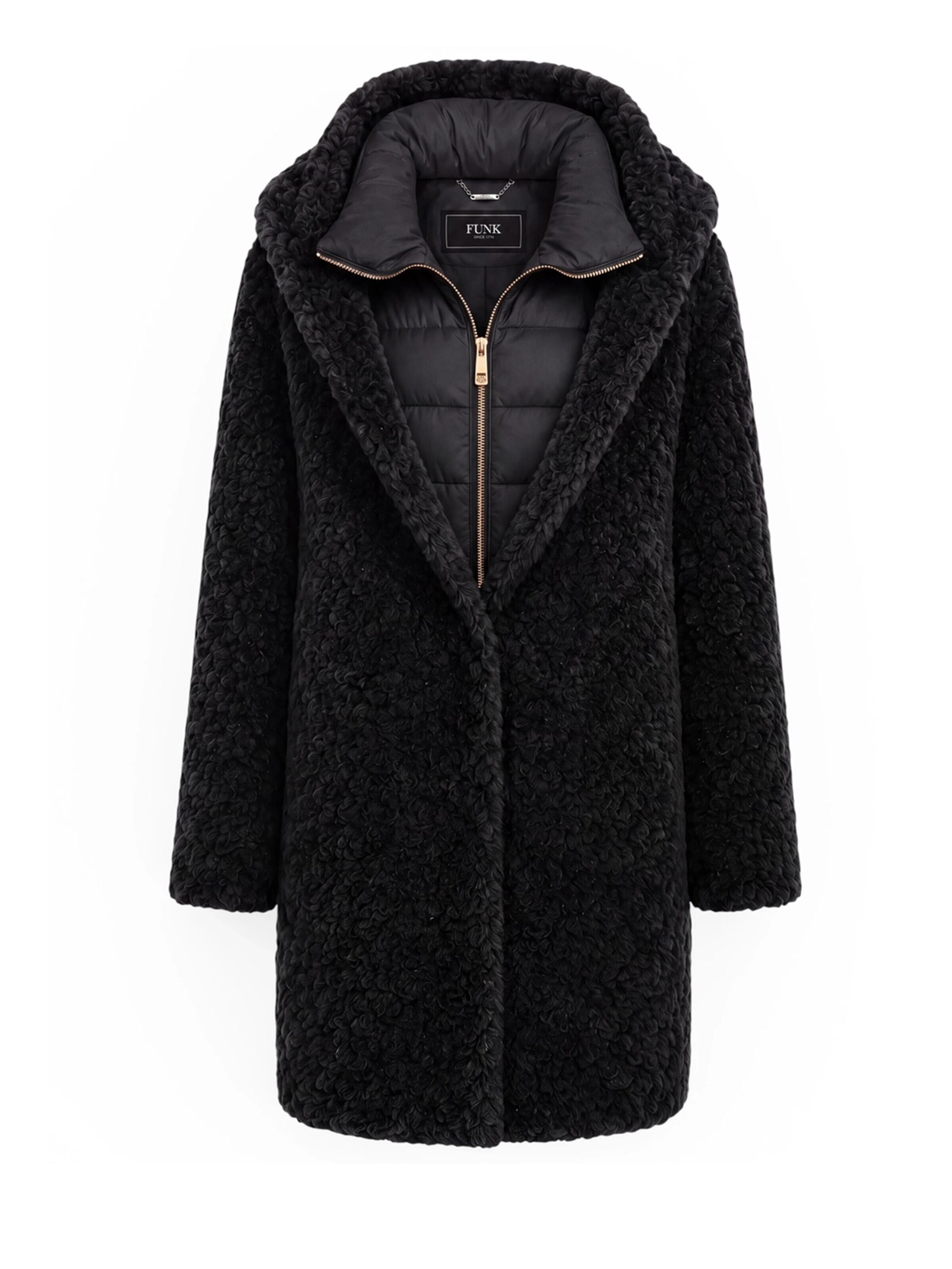 Funk since 1776 Winter Coat in Black: front