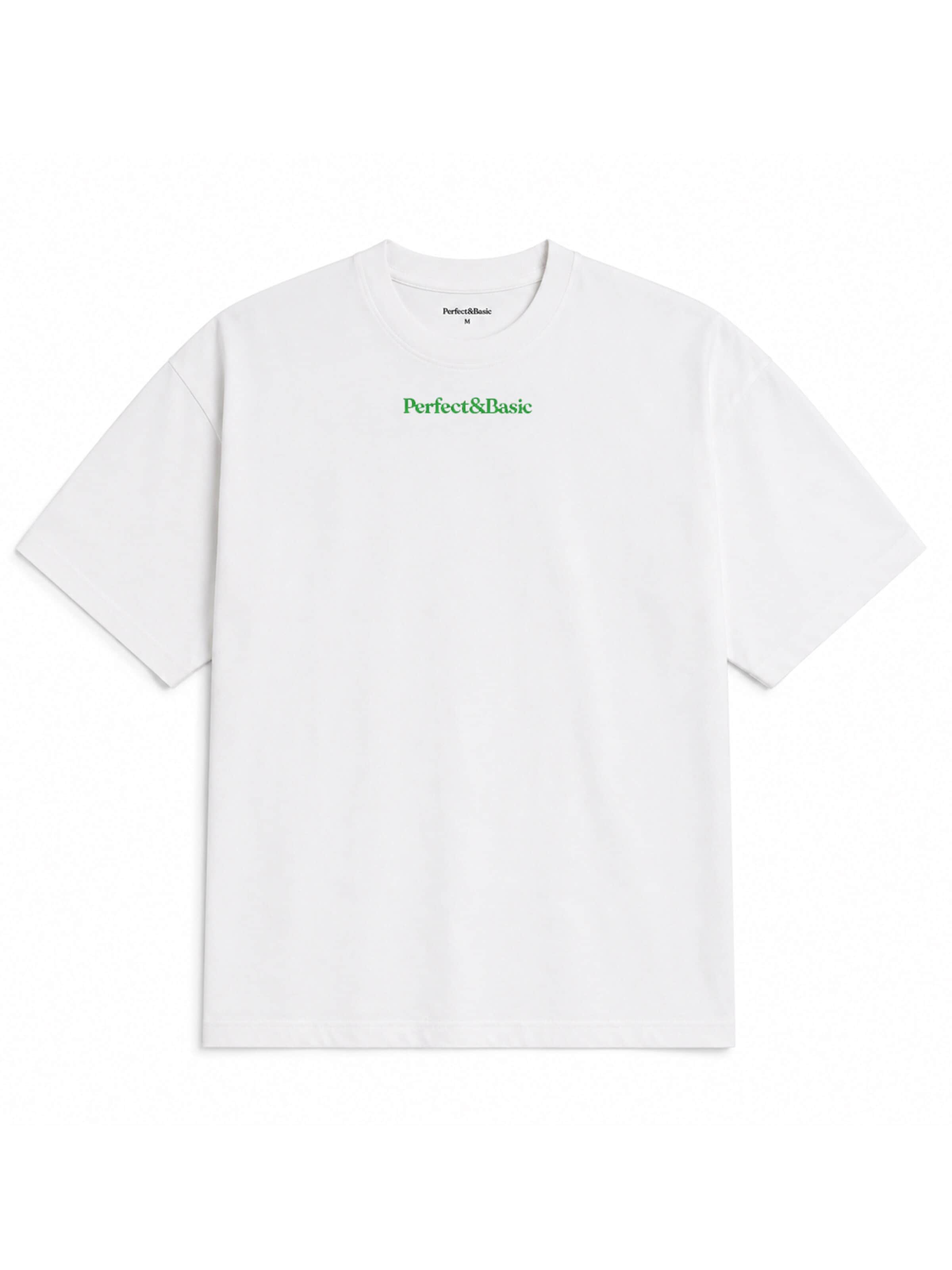 Perfect&Basic - Camiseta 'Koi Back Flock' en blanco: frente