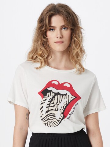 CATWALK JUNKIE Majica 'Stones  Zebra' | bela barva: sprednja stran