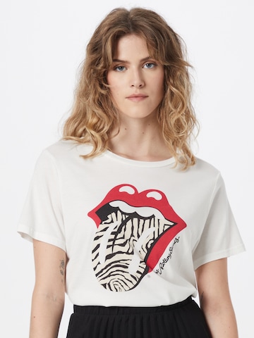 T-shirt 'Stones  Zebra' CATWALK JUNKIE en blanc : devant