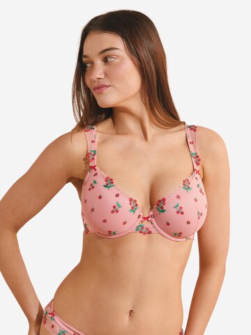T-shirt Reggiseno 'Tomato Love' di ETAM in rosa