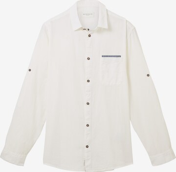 Chemise TOM TAILOR en blanc : devant